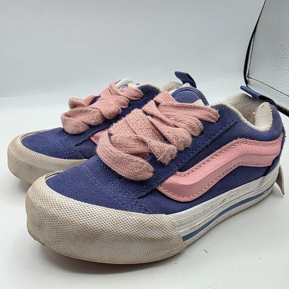 Vans Knu Skool Girls Size 10.5 Blue Pink Sneaker Shoes Casual Walking School - Picture 3 of 13
